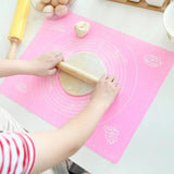 Silicon Rolling Dough Mat Non Slip Non Stick Reuseable Baking Mat 40cm x 50cm Kneading Dough Pad for Pastry Fondant Chapati Rolling Mat Roti Mat with Measurements