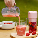 Portable Juicer Cup With Straw (500ml, 6 Blades)