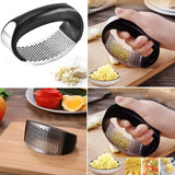 Stainless Steel Garlic Press Crusher Manual Rocking Mincer Kitchen Eco Friendly Food Grade Stainless Steel Ginger Crusher