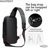 Extra Fine Quality water proof Anti-Theft Chest Bag with Password Lock Sport Sling Men's Shoulder Crossbody with charging port