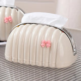 Luxury Tissue Box Desktop Tissue Organizer Shell Tissue Container Case Paper Holder Napkin Holder Household Storage Box
