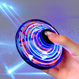 Rechargeable UFO Flying Fidget Spinner Toy for Kids & Adults | Anti-Drop Durable LED Future Hover Drone with Box | Hand-Controlled Flying Toy (Random Colour)