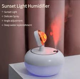 Sunset Lamp Air Humidifier - 2 in 1 Essential Oil Diffuser USB Charging Fogger Decoration -Air freshener diffuser with Sunset light 360 degree lamp
