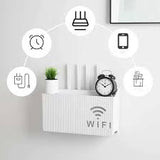 Wireless Wifi Router Shelf Wall-Mounted Cable Power Bracket Organizer
