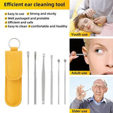 6 Pcs Ear Wax Cleaning Kit Ear Pick Tools, Wax Removal Kit, Ear Cleaning Tool Set, Spring Earwax Cleaner Tool for Children and Adult