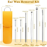 6 Pcs Ear Wax Cleaning Kit Ear Pick Tools, Wax Removal Kit, Ear Cleaning Tool Set, Spring Earwax Cleaner Tool for Children and Adult