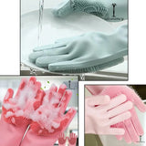 Magic Washing Gloves – Pair Of Silicone Dishwashing Cleaning Gloves- Rubber Gloves for Household Sponge Scrubber Kitchen Cleaning Tools