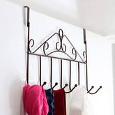 Over Door Hanger with 7 Hooks Metal Over the Door Towel Hook Organizer, Hanging Storage Rack for Hat, Coats, Purses, Scarves, Clothes, Jackets, Belt, Bedroom, Bathroom, Closet