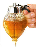 Honey Dispenser with Stand Honey Container, Syrup and Sugar Jar Pot, No Drip Honey Dispenser with High Capacity