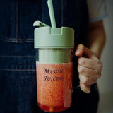 Portable Juicer Cup With Straw (500ml, 6 Blades)