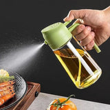 2 IN 1 oil spray bottle and dispenser Multifunction Glass Oil Bottle For Cooking BBQ Oil Dispensers Olive Oil Sprayer Mister Kitchen Gadgets