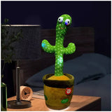 Dancing Cactus Toy with Music, Singing, Talking, Lightning, Wriggle- Funny talk back toy For Kids- Home Decorative and Children Playing Birthday Gift
