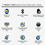 T-Watch X Max Series 10 Smart Watch With 7 Straps