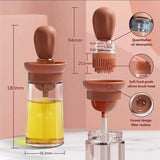Oil Bottle Brush Silicone Glass Container Kitchen Olive Oil Pump Pot Vinegar Spray BBQ Cookware Dispenser Cooking Condiment Tool