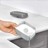 Automatic Soap Dispenser with Sponge Holder for Kitchen, Refillable Soap Container with Drain, Convenient Cleaning Tool