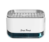 Automatic Soap Dispenser with Sponge Holder for Kitchen, Refillable Soap Container with Drain, Convenient Cleaning Tool