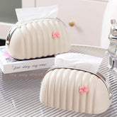 Luxury Tissue Box Desktop Tissue Organizer Shell Tissue Container Case Paper Holder Napkin Holder Household Storage Box