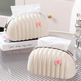 Luxury Tissue Box Desktop Tissue Organizer Shell Tissue Container Case Paper Holder Napkin Holder Household Storage Box