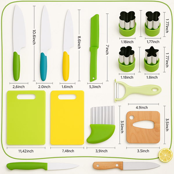 MiniChef Montessori Kitchen Tools – 13 Piece Set