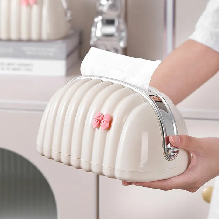 Luxury Tissue Box Desktop Tissue Organizer Shell Tissue Container Case Paper Holder Napkin Holder Household Storage Box