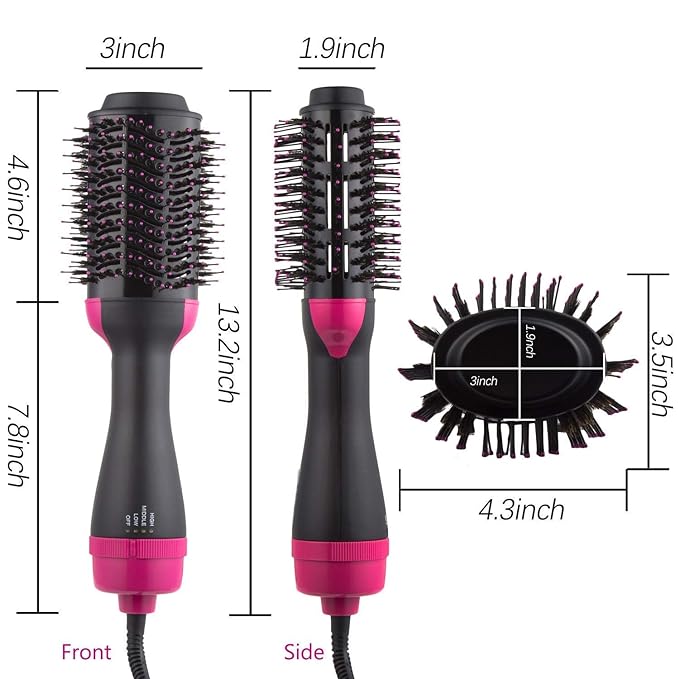 Hair Dryer Hot Air Brush Styler and Volumizer One Step Multifunction Hair Sraightener Curler Comb Electric Ion Blow Dryer Brush
