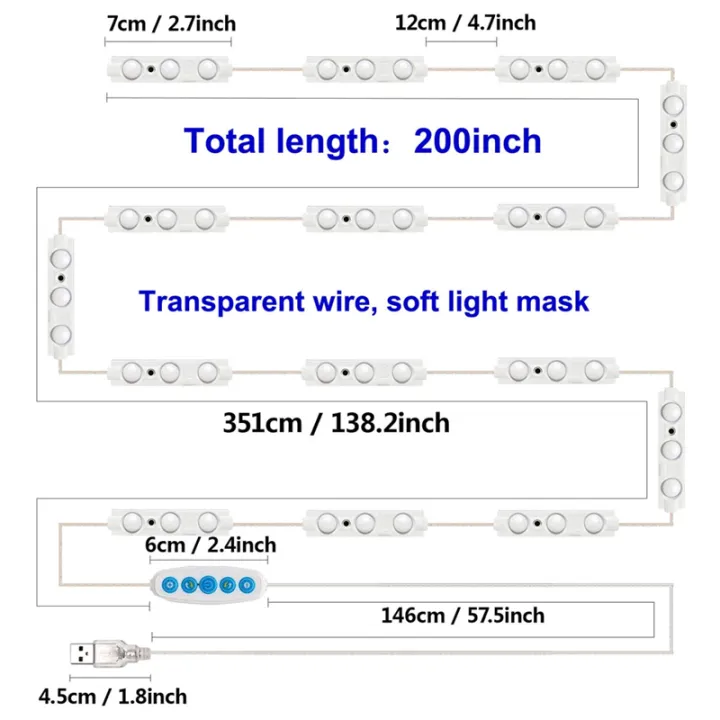 LED Vanity Mirror Lights Kit Spare Parts Accessories Vanity Make Up Light Dressing Table Lamp Mirror Lights Strip