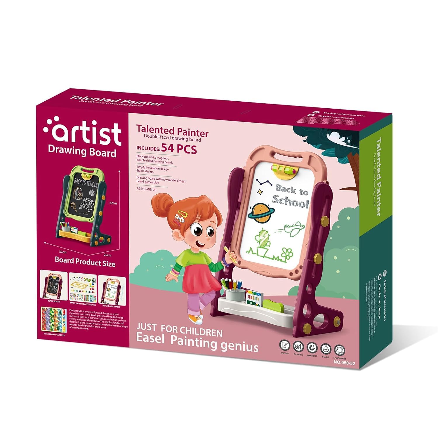 Magnetic Double Sided Drawing Board (52 Pieces)