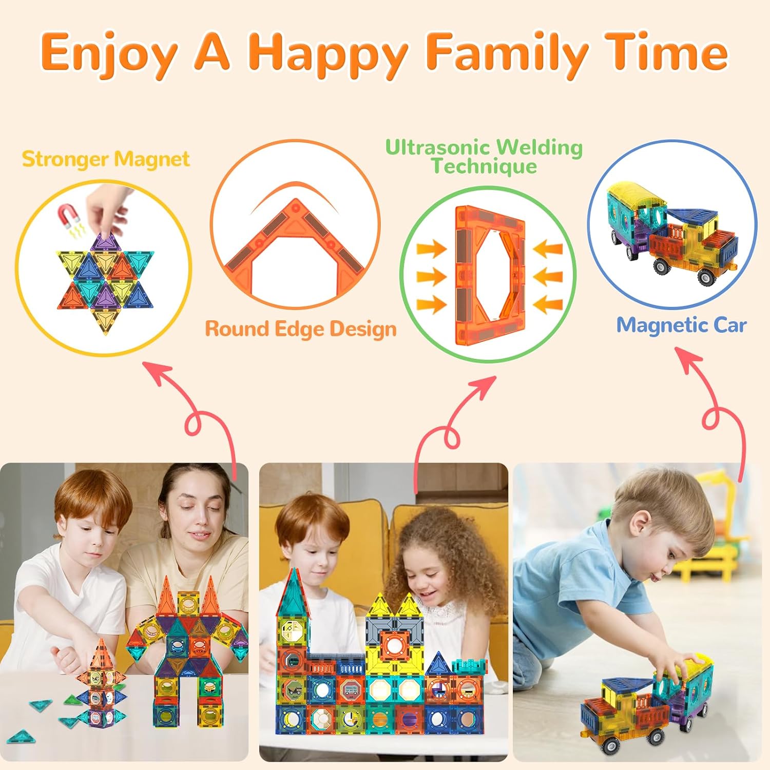 Transparent Magnetic Tiles Building Blocks