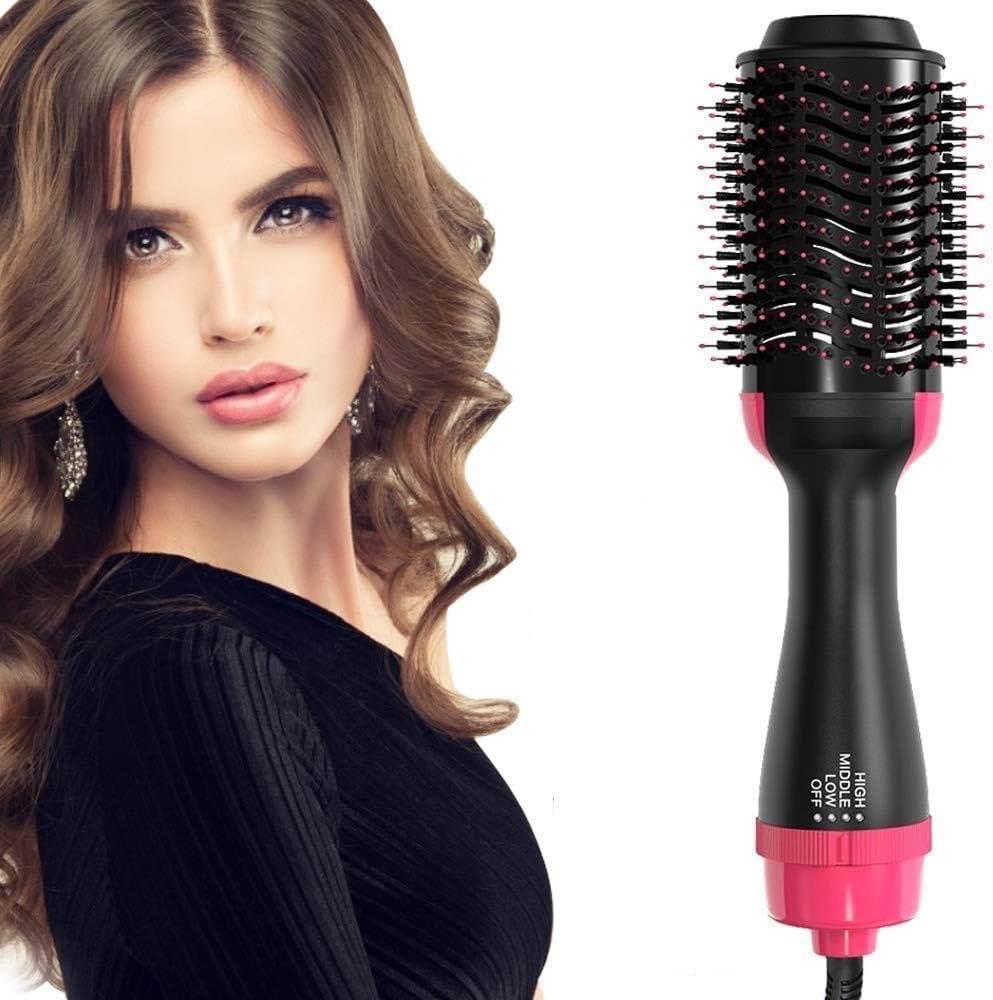 Hair Dryer Hot Air Brush Styler and Volumizer One Step Multifunction Hair Sraightener Curler Comb Electric Ion Blow Dryer Brush