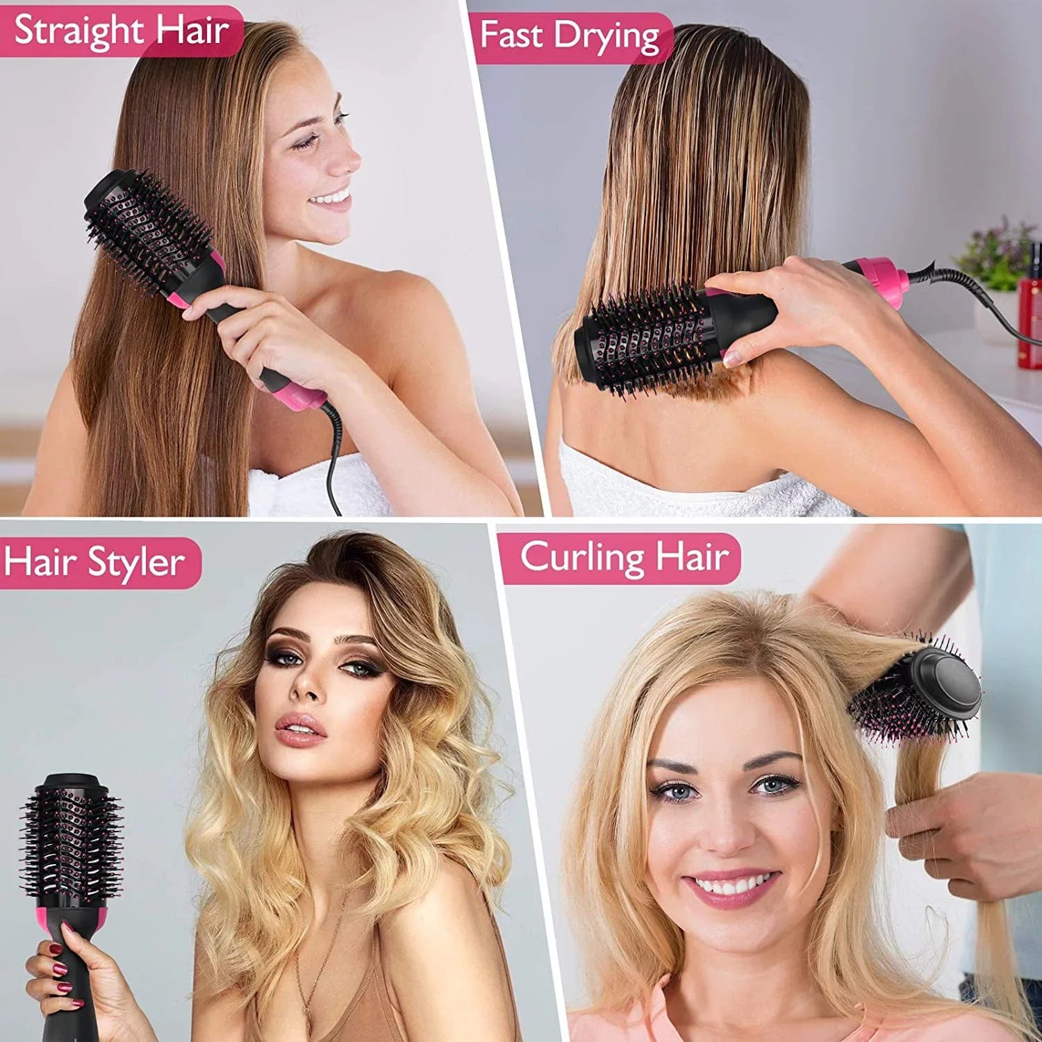 Hair Dryer Hot Air Brush Styler and Volumizer One Step Multifunction Hair Sraightener Curler Comb Electric Ion Blow Dryer Brush Secondary image