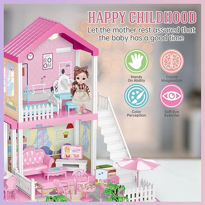 Beautiful Doll Villa Set 81 Pc for Girls - KidoKraze Main image