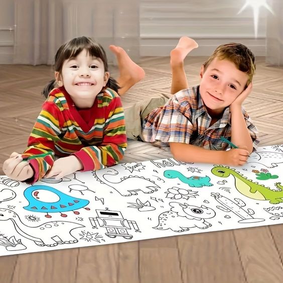 Children's Coloring Drawing Roll Sticker - KidoKraze Main image
