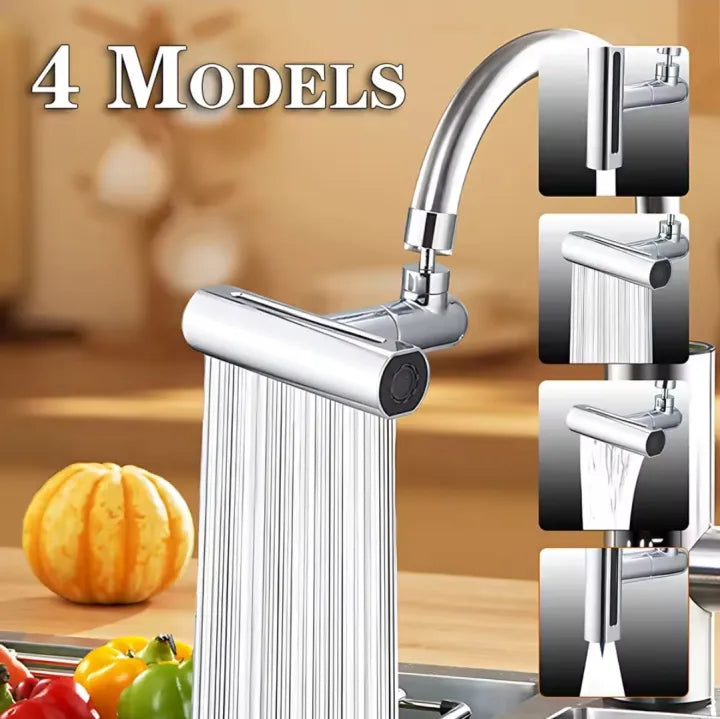 New 4 Modes Waterfall Kitchen Faucet Universal 720° Swivel Spout Sprayer Bathroom Basin Water Tap Extender Rainfall Sink Mixer Main image