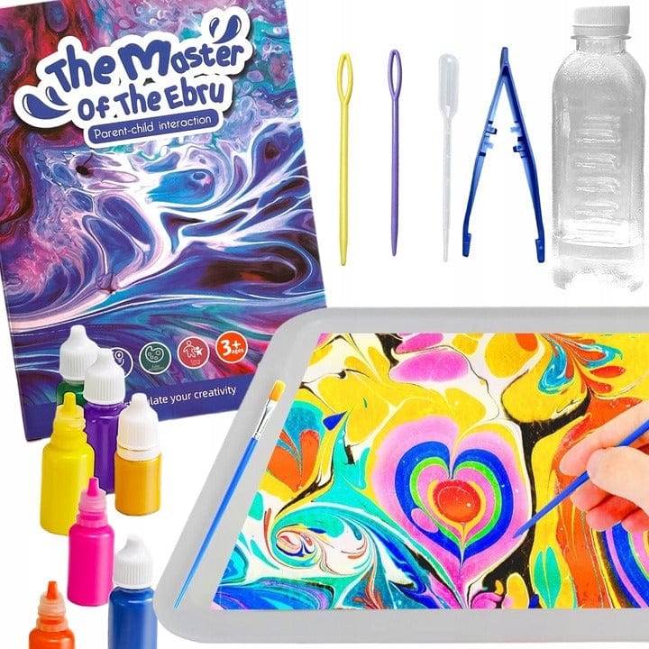 The Master of the Ebru Water Marble Painting 8 Color - KidoKraze Main image