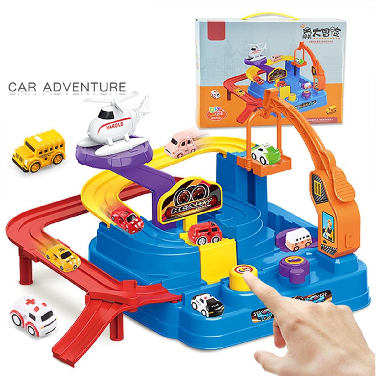 Car Adventure Race & Rescue Track With Magnetic Cars Main image