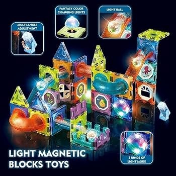 STEM Light Magnetic Blocks 56pcs Learning Toy For Kids Main image