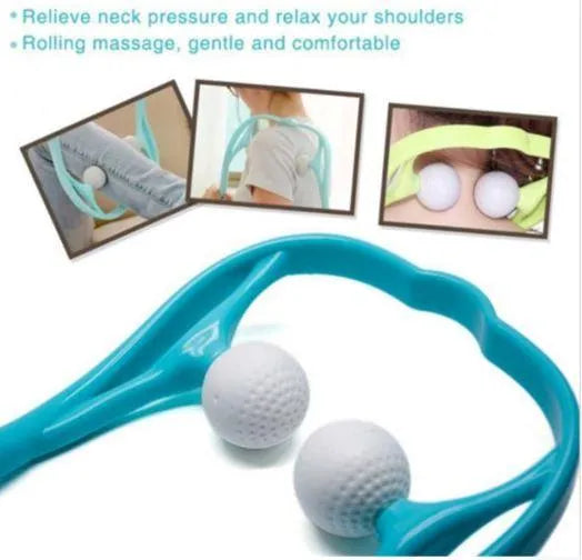 Pressure Point Therapy Massager Comfortable Neck Massager Roller Shoulder Back Pain Ball Deep Tissue Dual Trigger Point Lightweight & Portable