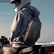 Extra Fine Quality water proof Anti-Theft Chest Bag with Password Lock Sport Sling Men's Shoulder Crossbody with charging port Main image