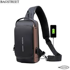 Extra Fine Quality water proof Anti-Theft Chest Bag with Password Lock Sport Sling Men's Shoulder Crossbody with charging port Secondary image