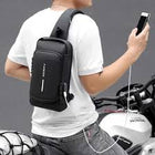 Extra Fine Quality water proof Anti-Theft Chest Bag with Password Lock Sport Sling Men's Shoulder Crossbody with charging port