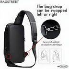 Extra Fine Quality water proof Anti-Theft Chest Bag with Password Lock Sport Sling Men's Shoulder Crossbody with charging port
