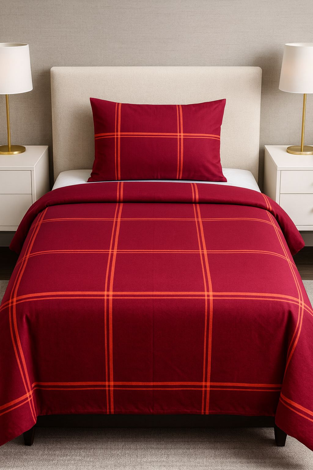 Single Flannel Duvet Cover With One Pillow Main image