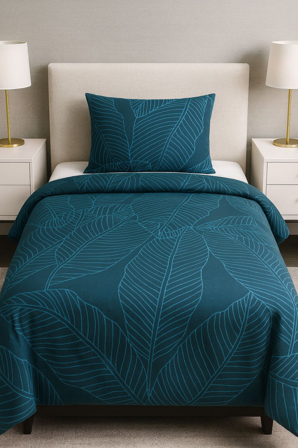 Single Flannel Duvet Cover With One Pillow V1