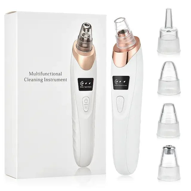 MULTIFUNCTIONAL 5 IN 1 ELECTRIC RECHARGEABLE DERMA SUCTION BLACKHEAD REMOVER DEVICE FACE PORES CLEANSING VACUUM MACHINE DERMA ACNE OIL REMOVING SUCTION DEVICE