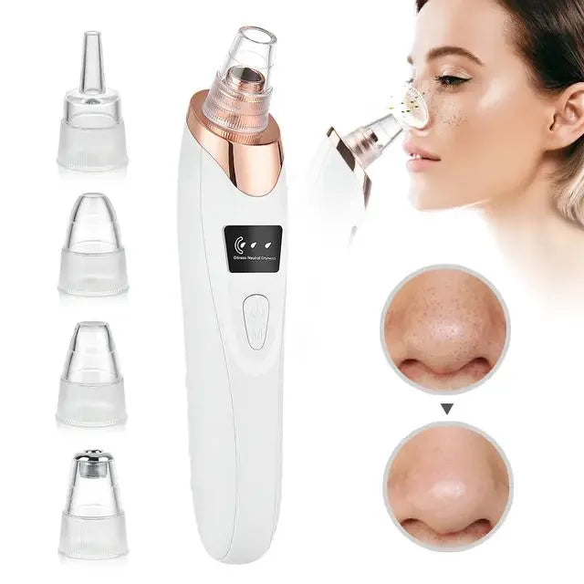 MULTIFUNCTIONAL 5 IN 1 ELECTRIC RECHARGEABLE DERMA SUCTION BLACKHEAD REMOVER DEVICE FACE PORES CLEANSING VACUUM MACHINE DERMA ACNE OIL REMOVING SUCTION DEVICE Main image