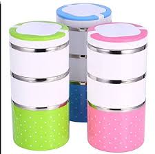 3 Layer Lunch Box Stainless Steel Tiffin Hot Box For office school Main image