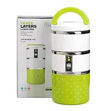 3 Layer Lunch Box Stainless Steel Tiffin Hot Box For office school Secondary image