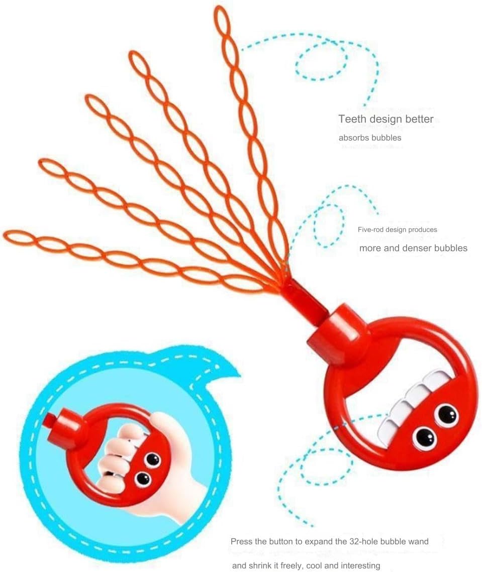 32 Holes Face Wands Bubble 5in1 Stick With 2 Liquid Sachet Main image