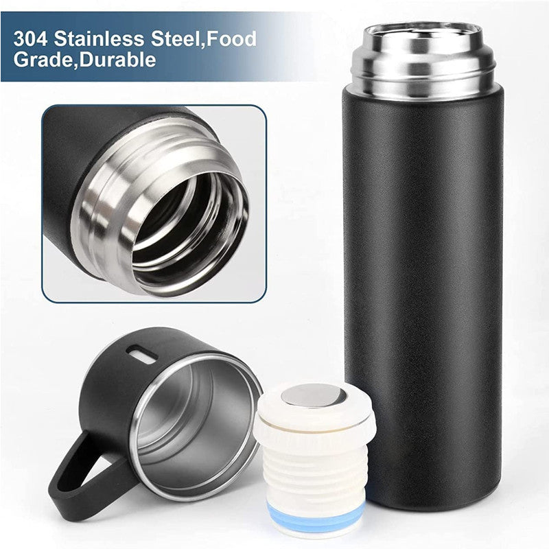 Stainless Steel Vacuum Flask & Extra Cups Set (500ml)