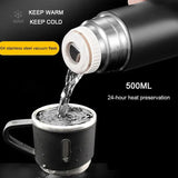 Stainless Steel Vacuum Flask & Extra Cups Set (500ml)